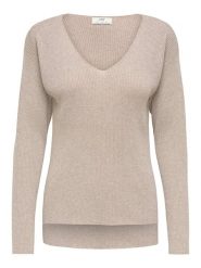 JDY Sweter "New" w kolorze szarobrązowym rozmiar: XS. Brązowe swetry JDY, xs, bez wzorów, prążkowane, bez ramiączek. Za 129.95 zł.