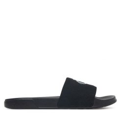 Klapki Calvin Klein. Czarne klapki Calvin Klein, bez wzorów, bez obcasa, bez zapięcia. Za 169.99 zł.