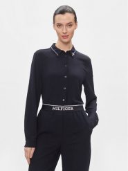 Tommy Hilfiger Koszula Smd Detail Fluid Shirt WW0WW40549 Granatowy Regular Fit. Niebieskie koszule Tommy Hilfiger, bez wzorów, z wiskozy, bez kołnierzyka, bez ramiączek. Za 399.99 zł.