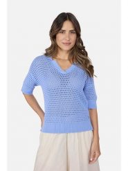 LIEBLINGSSTÜCK Sweter "Pinsa" w kolorze błękitnym rozmiar: 38. Niebieskie swetry LIEBLINGSSTÜCK, bez wzorów, z bawełny, bez ramiączek. Za 259.95 zł.