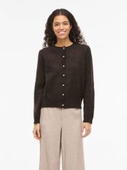 Vila Kardigan "Salsa" w kolorze ciemnobrązowym rozmiar: XS. Brązowe swetry Vila, xs, bez wzorów, bez ramiączek. Za 82.99 zł.