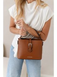 Lia Biassoni Skórzana torebka w kolorze jasnobrązowym - 25 x 20 x 12 cm rozmiar: onesize. Brązowe torebki klasyczne Lia Biassoni, bez wzorów, z materiału, przez ramię, bez dodatków. Za 260.99 zł.