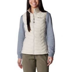 Kamizelka turystyczna damska Columbia Powder Pass Vest. Białe kamizelki Columbia, xs, bez wzorów, z nylonu, sportowe, bez ramiączek, bez kaptura. W wyprzedaży za 342.90 zł.