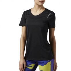 Koszulka treningowa damska Reebok AX9417. Czarne t-shirty sportowe Reebok, s, bez wzorów, z materiału, bez ramiączek, na fitness i siłownię. Za 133.00 zł.