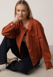 Brązowa Bawełniana Kurtka Jeansowa Perimea. Brązowe kurtki Born2be, l, bez wzorów, z bawełny, bez kaptura. Za 149.99 zł.