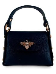 ORE10 Skórzana torebka "Raser" w kolorze granatowym - 17 x 12 x 6 cm rozmiar: onesize. Niebieskie torebki klasyczne ORE10, z aplikacjami, z materiału, przez ramię, bez dodatków. Za 130.99 zł.