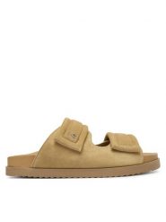 Patrizia Pepe Klapki 8X0001/L152-B880 Beżowy. Brązowe klapki Patrizia Pepe, bez wzorów, ze skóry, bez obcasa, bez zapięcia. Za 999.99 zł.