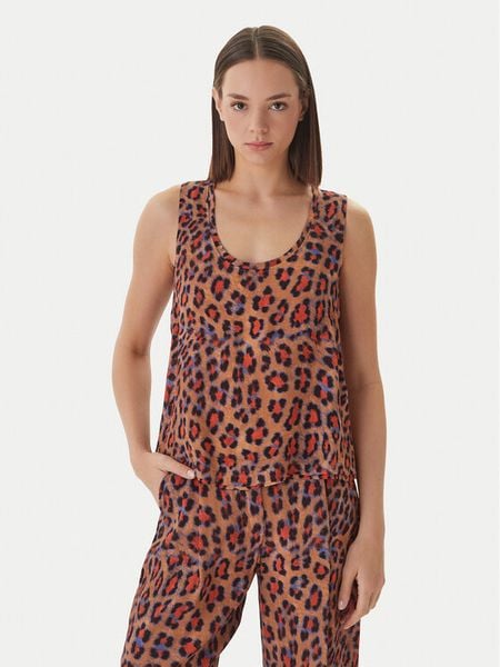 LOLA CASADEMUNT Top MS2615033 Brązowy Regular Fit. Brązowe topy LOLA CASADEMUNT, xl, bez wzorów, z wiskozy, bez kołnierzyka, bez ramiączek. Za 258.99 zł.