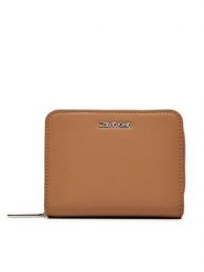 Calvin Klein Mały Portfel Damski K60K611937 Brązowy. Brązowe portfele Calvin Klein, bez wzorów, ze skóry. Za 279.99 zł.