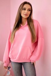 Bluza z kapturem masełko jasno różowa. Czerwone bluzy KESI, l, bez wzorów, z elastanu, eleganckie, bez ramiączek, z kapturem. Za 204.91 zł.