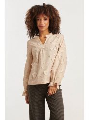 Smashed Lemon Bluzka w kolorze beżowym rozmiar: XXL. Brązowe bluzki Smashed Lemon, xxl, z aplikacjami, z bawełny, bez kołnierzyka, bez ramiączek. Za 104.99 zł.