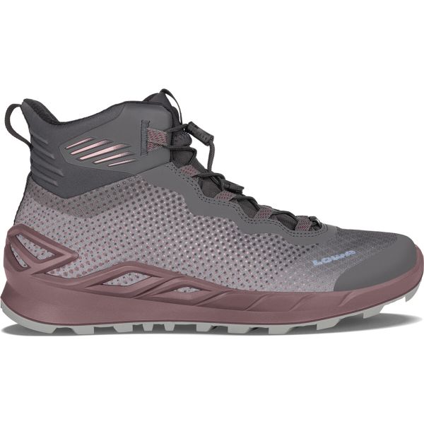 Buty trekkingowe damskie Lowa Merger Mid Gtx. Szare buty trekkingowe Lowa, bez wzorów, z materiału, bez zapięcia, trekkingowe. Za 522.00 zł.