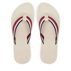 Japonki Tommy Hilfiger. Brązowe japonki Tommy Hilfiger, bez wzorów. Za 129.99 zł.
