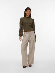 Vero Moda Sweter w kolorze khaki rozmiar: XL. Brązowe swetry Vero Moda, xl, bez wzorów, bez ramiączek. Za 109.52 zł.