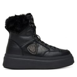 Botki Blauer. Czerwone botki Blauer, bez wzorów, bez obcasa, na płaskiej podeszwie, bez zapięcia. Za 589.99 zł.