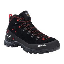 Buty trekkingowe damskie Salewa Alp Mate Winter Mid WP. Czarne trekkingi Salewa, bez wzorów, z materiału, bez zapięcia, trekkingowe. Za 806.00 zł.