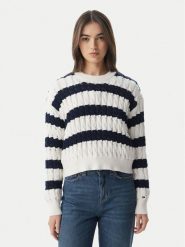 Tommy Jeans Sweter DW0DW22926 Granatowy Loose Fit. Niebieskie swetry Tommy Jeans, l, bez wzorów, z bawełny, bez ramiączek. Za 489.99 zł.