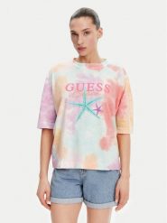 Guess T-Shirt E5GI00 K8G01 Kolorowy Oversize. T-shirty Guess, s, z aplikacjami, z bawełny, bez kołnierzyka, bez ramiączek. Za 179.99 zł.