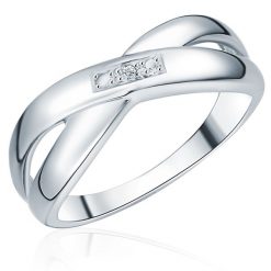 Lulu & Jane Srebrny pierścionek Srebro wysokiej pr óby Brylant Pierścionki 1 ct Damski. Szare pierścionki Lulu & Jane, z brylantem, srebrne. Za 479.99 zł.