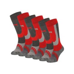 Skarpety narciarskie dla dorosłych unisex 6 par. Czerwone skarpetki XTREME, bez wzorów, z materiału. Za 293.45 zł.