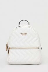 Guess plecak damski kolor biały mały gładki. Białe plecaki Guess, z aplikacjami, do ręki, bez dodatków. Za 649.99 zł.