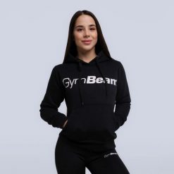 Bluza damska fitness z kapturem czarna Athlete. Czarne bluzy GYMBEAM, xs, bez wzorów, z bawełny, bez ramiączek, z kapturem. Za 83.90 zł.