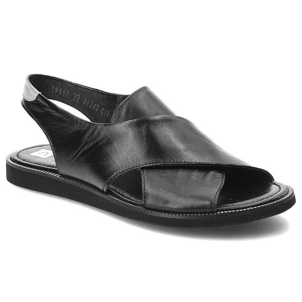 Czarne Sandały Nessi Wygodne Skórzane Buty. Czarne sandały Nessi, bez wzorów, ze skóry, klasyczne, bez obcasa, bez zapięcia. Za 269.00 zł.
