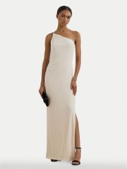 LAUREN RALPH LAUREN Sukienka wieczorowa 253751483020 Écru Slim Fit. Sukienki Lauren Ralph Lauren, bez wzorów, z syntetyku, wizytowe, bez kołnierzyka, bez ramiączek. Za 799.99 zł.