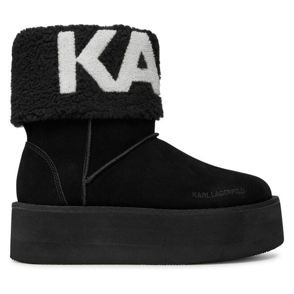 Śniegowce KARL LAGERFELD. Czarne śniegowce KARL LAGERFELD, bez wzorów, bez zapięcia. Za 579.99 zł.