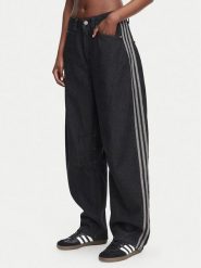 Adidas Jeansy KQ6474 Czarny Barrel Fit. Czarne jeansy adidas, bez wzorów, z bawełny. Za 369.99 zł.