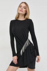 Silvian Heach sukienka kolor czarny mini dopasowana. Czarne sukienki Silvian Heach, bez wzorów, bez kołnierzyka, bez ramiączek, mini, dopasowane. W wyprzedaży za 489.99 zł.