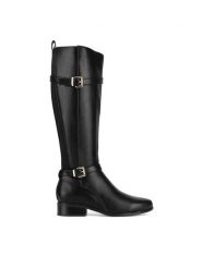 Clara Barson Kozaki WYL4016-2 Czarny. Czarne kozaki Clara Barson, bez wzorów, z materiału, bez obcasa, na płaskiej podeszwie, bez zapięcia. Za 199.99 zł.