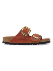 Birkenstock Skórzane klapki "Arizona" w kolorze pomarańczowym rozmiar: 38. Pomarańczowe klapki Birkenstock, bez wzorów, klasyczne, z otwartym noskiem, bez obcasa, bez zapięcia. Za 505.13 zł.