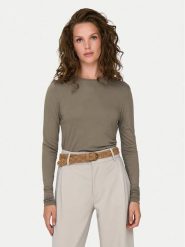 JDY Bluzka Suma 15311144 Brązowy Regular Fit. Brązowe bluzki JDY, xs, bez wzorów, z wiskozy, bez kołnierzyka, bez ramiączek. Za 49.99 zł.