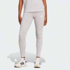 Legginsy Essentials 3-Stripes Cotton. Białe bielizna termoaktywna damska adidas, bez wzorów, sportowe. Za 139.00 zł.