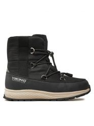Viking Śniegowce 3-94515-2 Czarny. Czarne botki Viking, bez wzorów, z materiału, bez obcasa, na płaskiej podeszwie, bez zapięcia. Za 279.99 zł.
