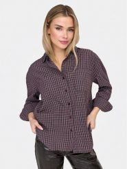 ONLY Koszula Fenna 15375372 Fioletowy Oversize. Fioletowe koszule ONLY, l, bez wzorów, z bawełny, bez kołnierzyka, bez ramiączek. Za 169.99 zł.