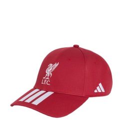 CZAPKA Z DASZKIEM LIVERPOOL FC. Białe czapki z daszkiem adidas, bez wzorów, z bawełny, klasyczne. Za 99.95 zł.
