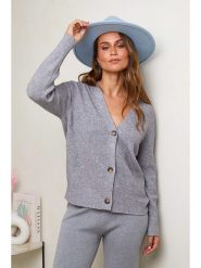 Soft Cashmere Kardigan w kolorze szarym rozmiar: 38/40. Szare swetry Soft Cashmere, bez wzorów, ze splotem, klasyczne, bez ramiączek. Za 147.91 zł.