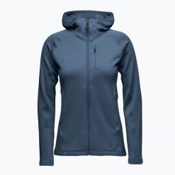 Bluza trekkingowa damska Black Diamond Factor Hoody. Niebieskie bluzy bez kaptura Black Diamond, bez wzorów, bez kaptura, trekkingowe. Za 379.99 zł.