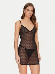 Guess Koszula nocna O5RX02 KCLB0 Czarny Slim Fit. Czarne koszule nocne Guess, xl, z aplikacjami, z syntetyku, bez ramiączek. Za 189.99 zł.