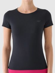 4F Koszulka sportowa w kolorze czarnym rozmiar: L. Czarne t-shirty sportowe 4f, l, bez wzorów, z materiału, bez ramiączek, outdoorowe. Za 52.79 zł.
