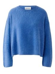 Oui Wełniany sweter w kolorze niebieskim rozmiar: 42. Niebieskie swetry Oui, bez wzorów, z wełny, bez ramiączek. Za 459.04 zł.
