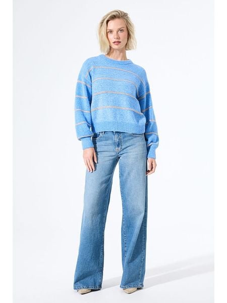 Garcia Sweter w kolorze błękitnym rozmiar: M. Niebieskie swetry Garcia, m, bez wzorów, ze splotem, bez ramiączek. Za 174.84 zł.