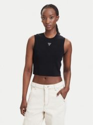 Guess Top W4GZ34 Z3F40 Czarny Slim Fit. Czarne topy Guess, xs, z aplikacjami, z syntetyku, bez kołnierzyka, bez ramiączek. Za 214.99 zł.