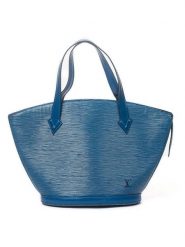 Louis Vuitton Skórzana torebka "St-Jacques PM" w kolorze niebieskim - 23 x 24 x 10 cm rozmiar: onesize. Niebieskie torebki klasyczne Louis Vuitton, bez wzorów, z materiału, bez dodatków. Za 2,696.99 zł.