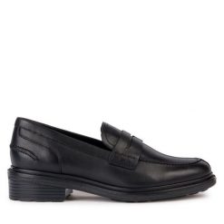 Mokasyny Geox. Czarne mokasyny Geox, bez wzorów. Za 359.99 zł.