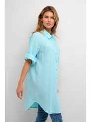 Kaffe Koszula w kolorze błękitnym rozmiar: 44. Niebieskie koszule Kaffe, bez wzorów, z bawełny, bez kołnierzyka, bez ramiączek. Za 78.84 zł.