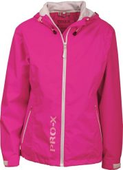 Damska kurtka wodoodporna Pro-X Elements Flash. Czarne kurtki PRO-X ELEMENTS, bez wzorów, z materiału, z kapturem. Za 333.50 zł.