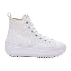 Wysokie Trampki Damskie Lee Cooper LCW-25-31-3461L Białe. Białe trampki bez wzorów, eleganckie, bez zapięcia. Za 270.13 zł.
